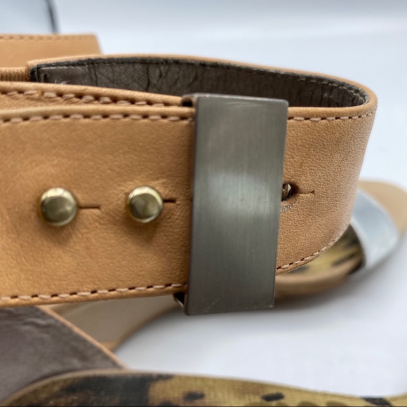 Sam Eldeman 7 1/2 Sophie Silver Brown Ankle strap - Picture 5 of 6